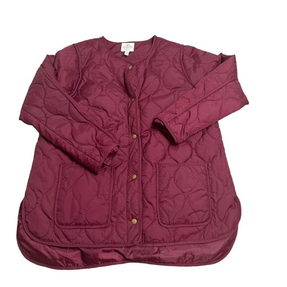 St. John's Bay Plus Size 1X Crew Neck Hi Low Medium Weight Quilted Nylon Jacket‎ - Picture 1 of 6